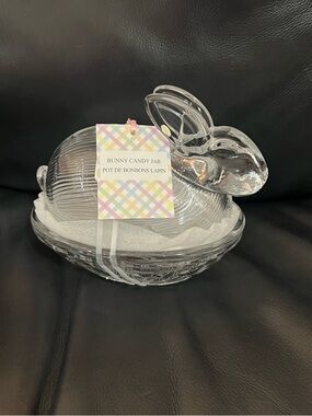 Bunny Candy Jar - Clear Glass Bunny Candy Dish